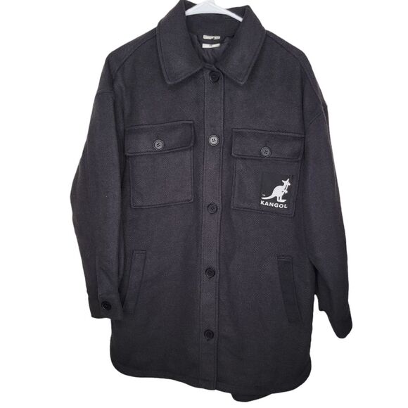 H&M x Kangol oversized gray twill jacket size small - Picture 2 of 8